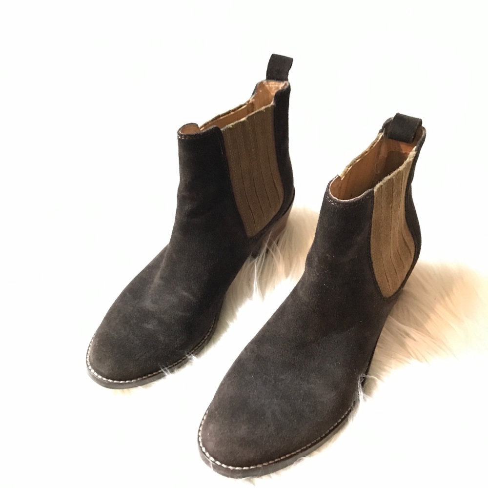 Matisse Suede Booties Contrast Goring Slip on 7